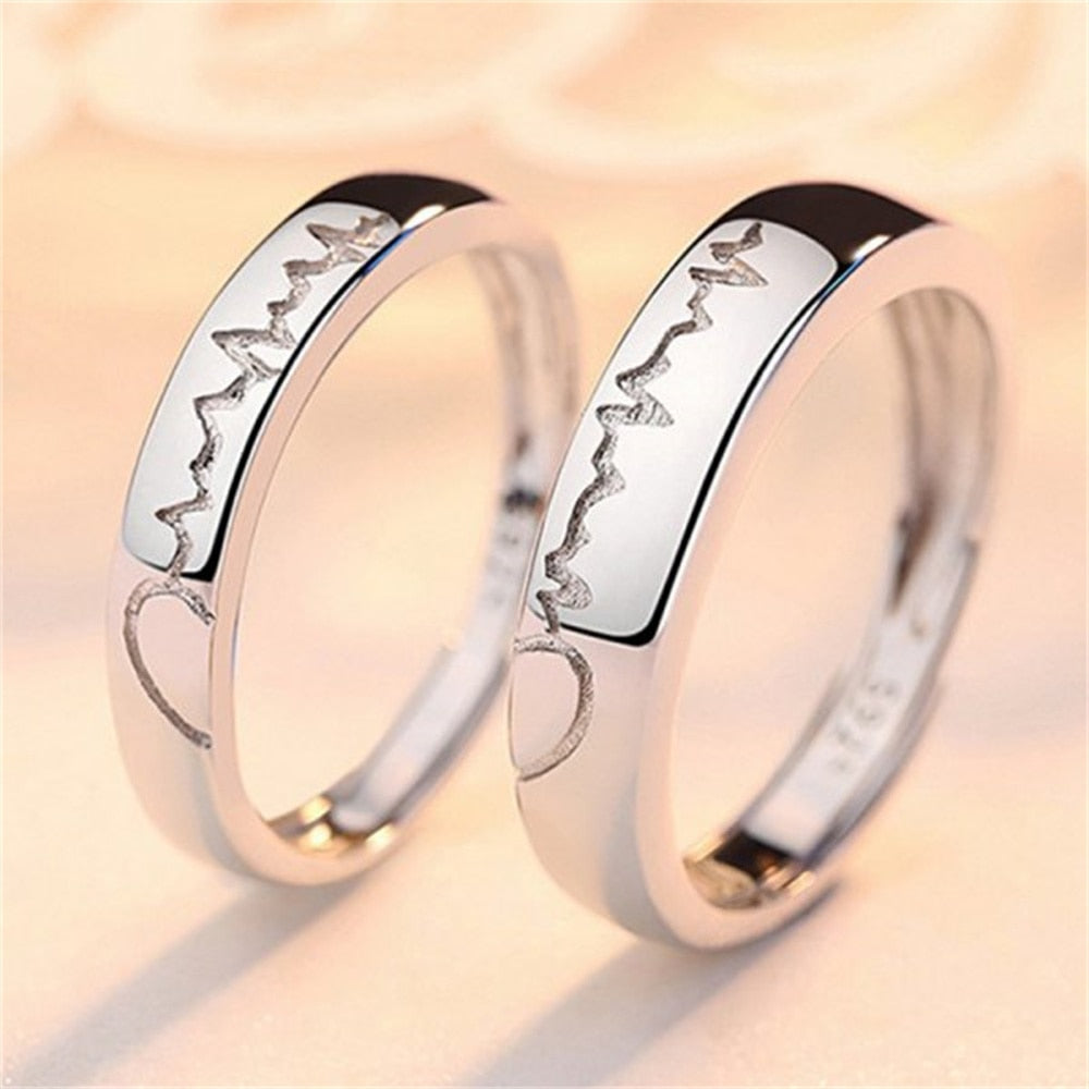 2Pcs Luxury Zircon Heart Couple Ring
