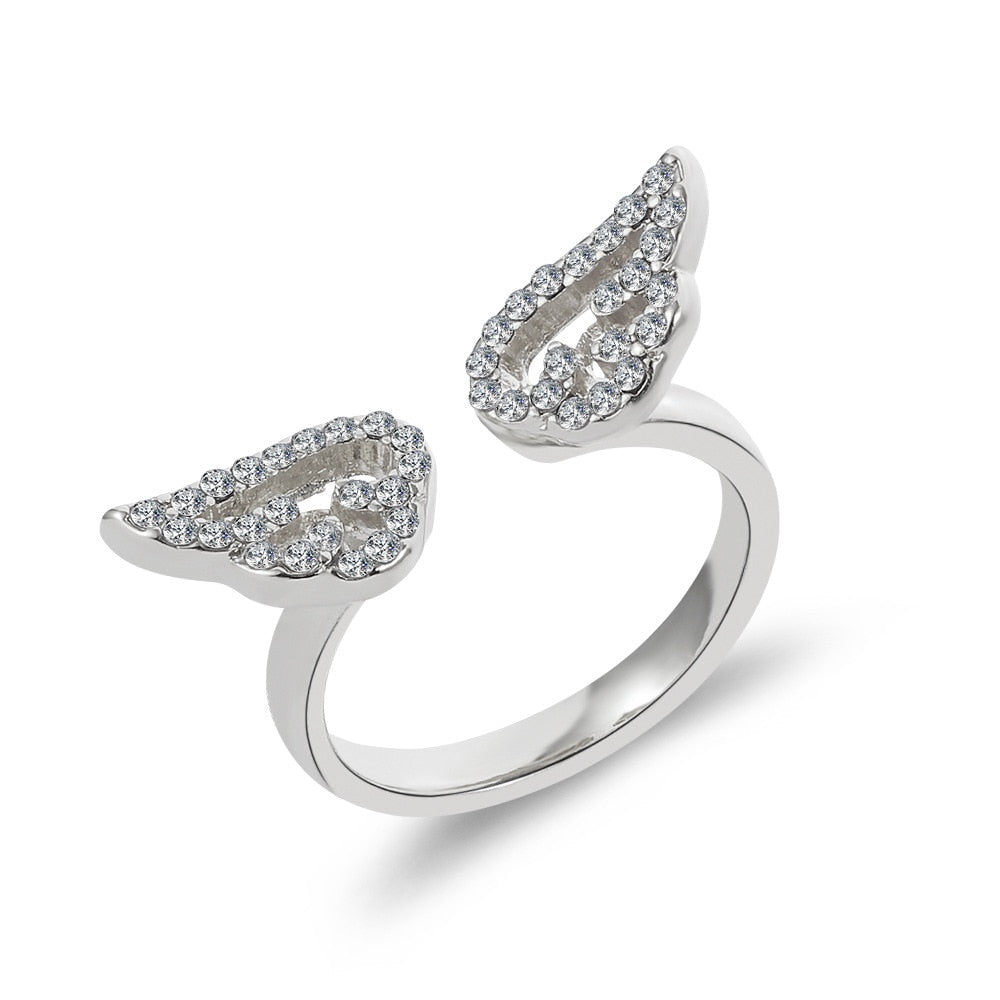 Romantic Angel and Demon Wings Couple Ring
