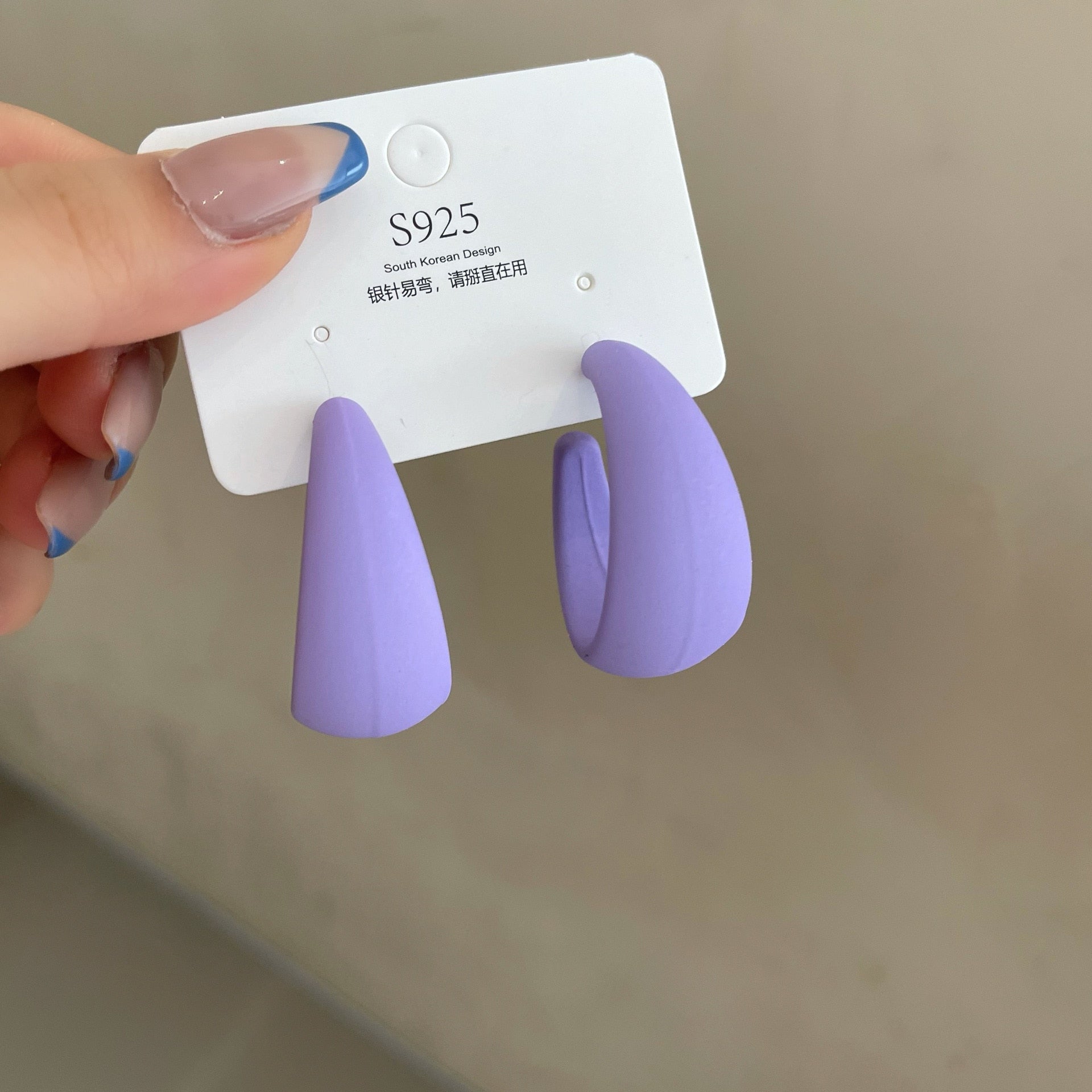 Korean style candy colors C-shaped earrings