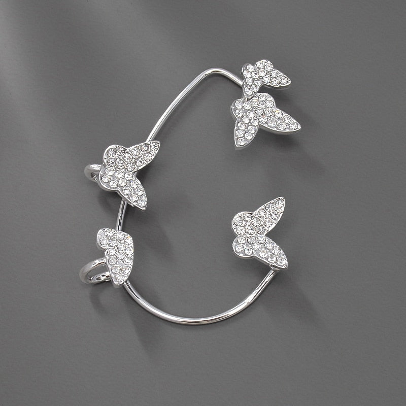 Luxury Shiny Crystal Rhinestone Long Tassel Ear Cuff Earing