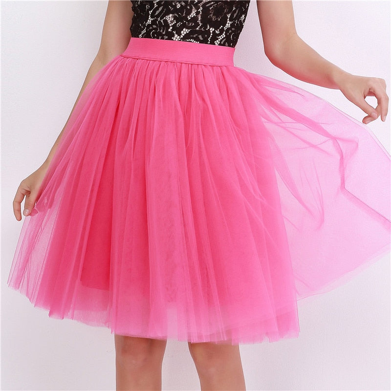 Quality 5 Layers Fashion Tulle Pleated TUTU Skirt