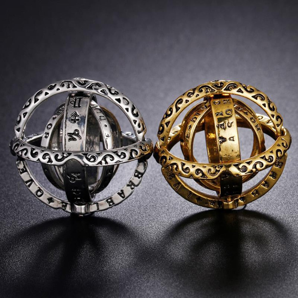 Gold Astronomical Creative Complex Rotating Cosmic letter Finger ring