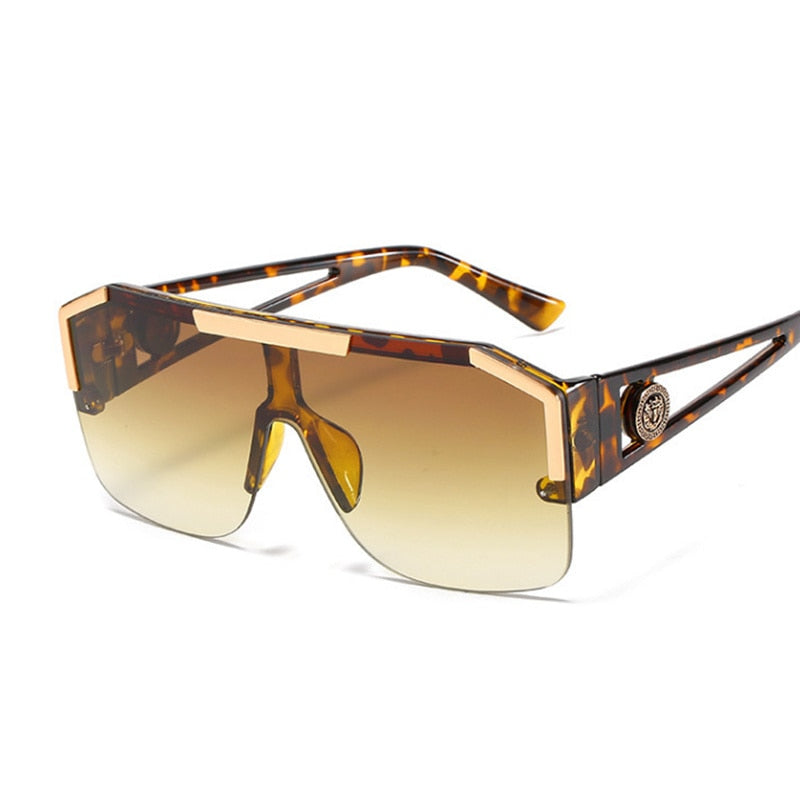 New Luxury Oversized Man Gradient Square Sunglasses