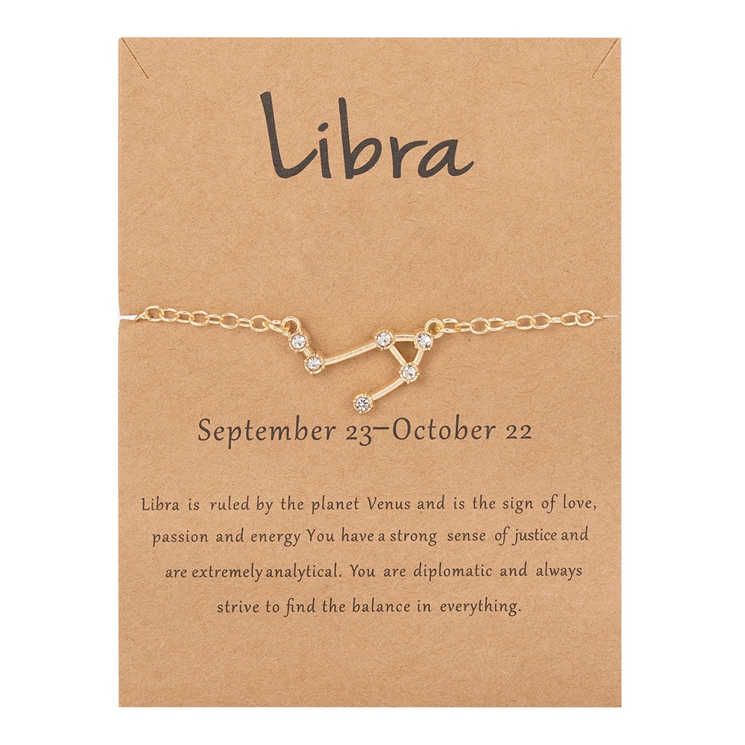 Cardboard Star Zodiac Sign 12 Constellation Bracelet