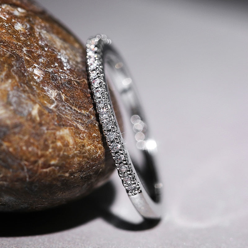 Minimalist Thin Cubic Zircon High Quality Versatile Ring