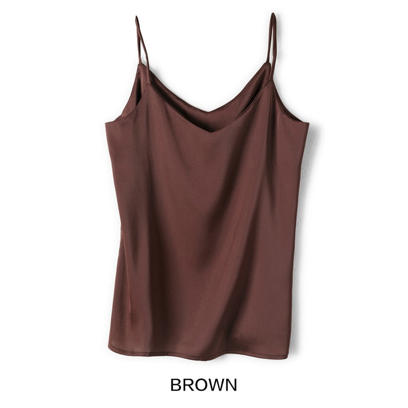 V-neck Satin Beauty Back Off-shoulder Camisole Women