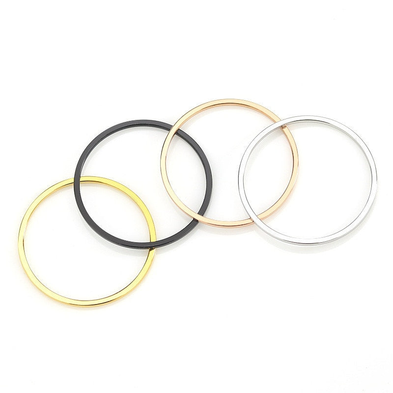 Simple 1MM Thin Stainless Steel Couple Ring