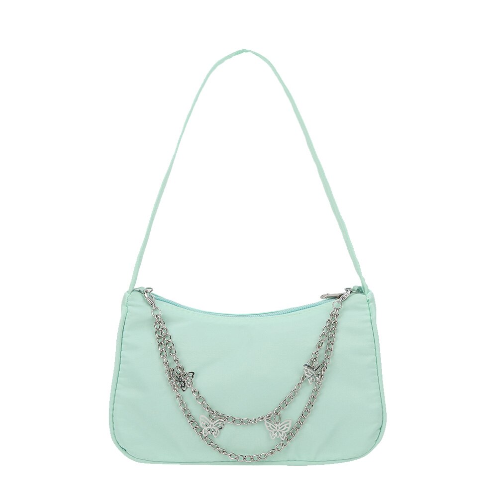 Fashion Women Pure Color Butterfly Chain Shoulder Bag