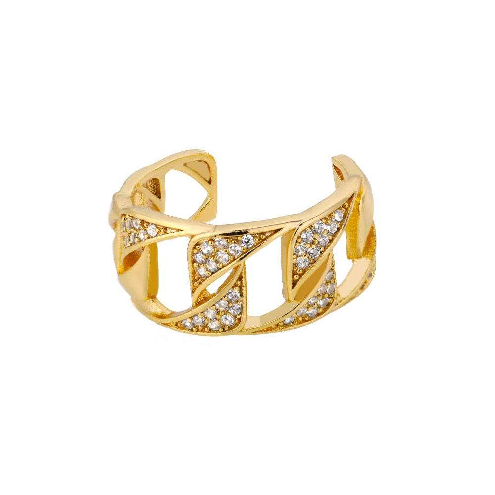 Twist Chain Snake Stainless Steel Open Ring