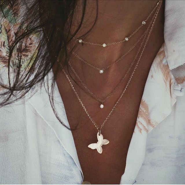 New Fashion Gold Crystal Stars Pendant Necklace