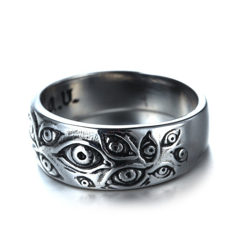 Vintage Punk Carved Eyes Unisex Ring