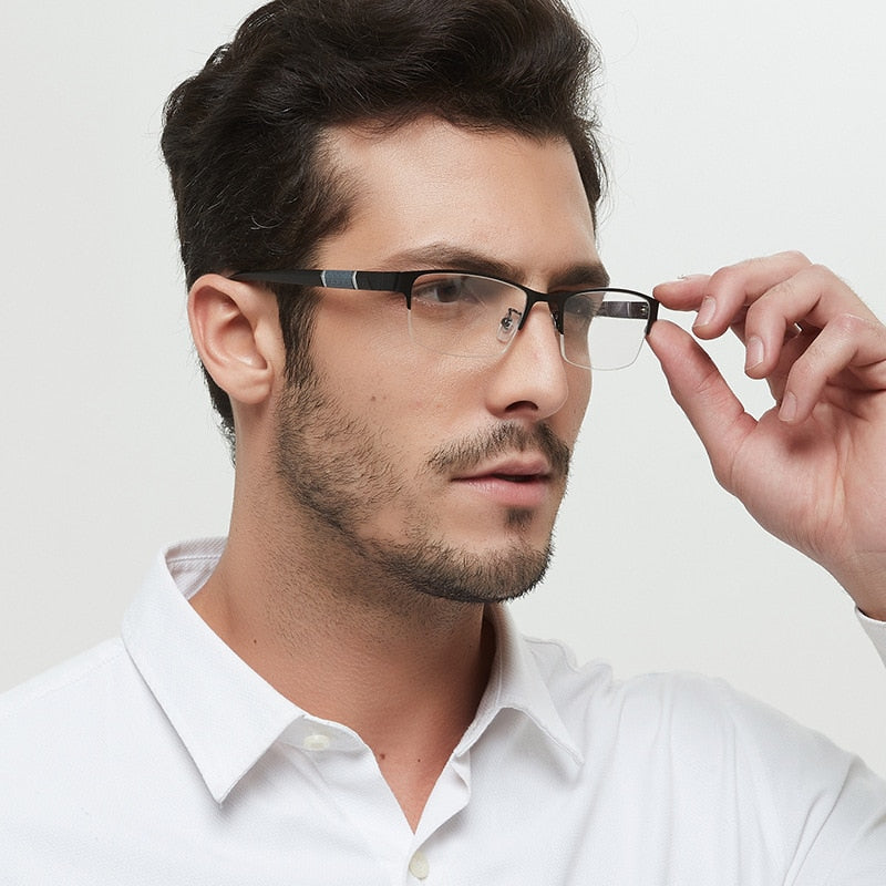 High Quality Half-frame Diopter Glasses Business Male Presbyopic Eyeglasses