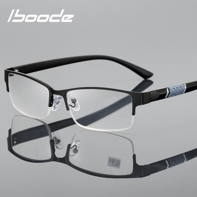 High Quality Half-frame Diopter Glasses Business Male Presbyopic Eyeglasses