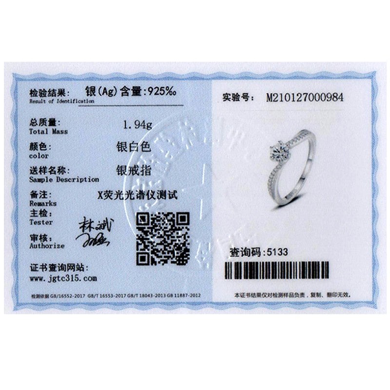 Ailmay 925 Sterling Silver Dazzling Sparkling Zircon Finger Ring