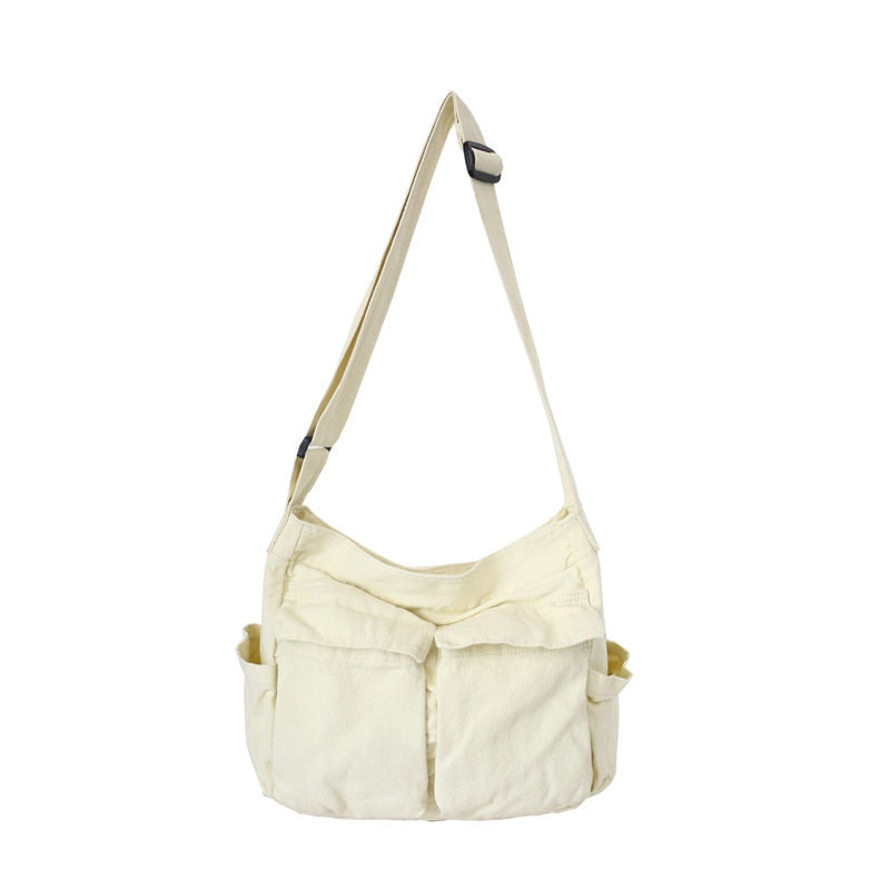 Solid Large Capacity Casual Canvas Bag