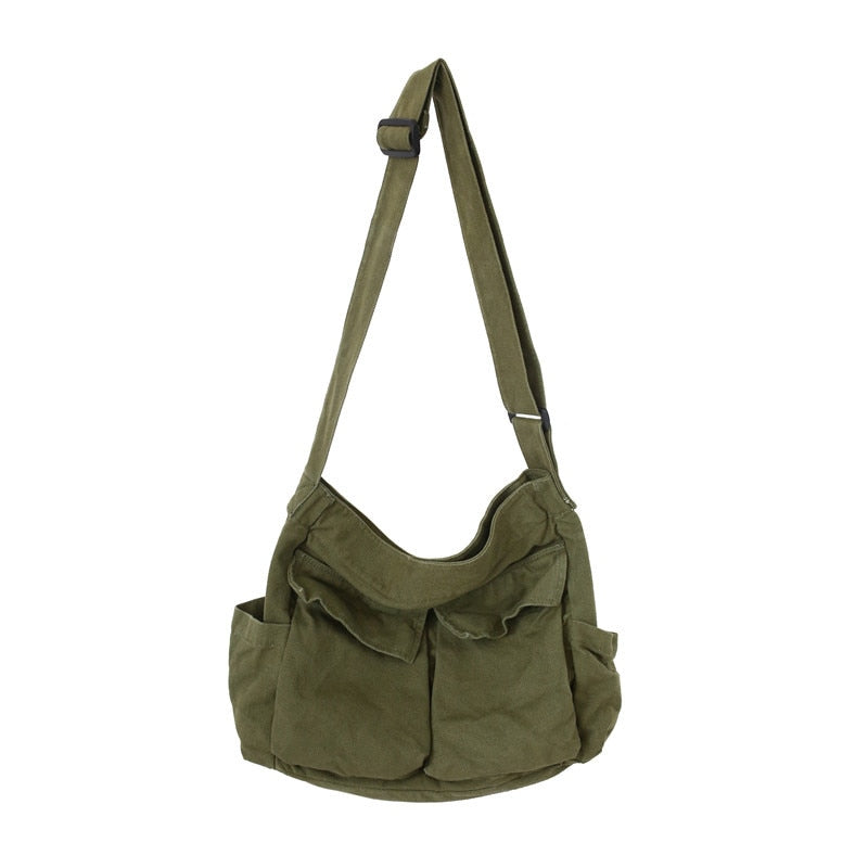 Solid Large Capacity Casual Canvas Bag