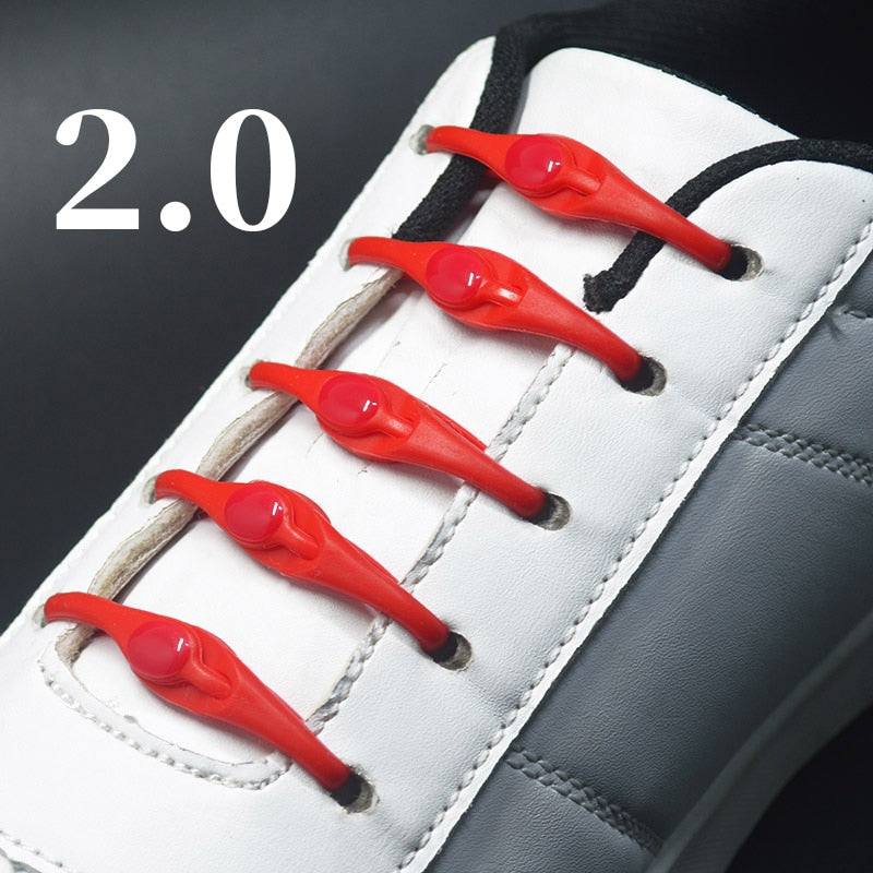 16pcs Silicone Shoelaces Round Elastic Shoe Laces