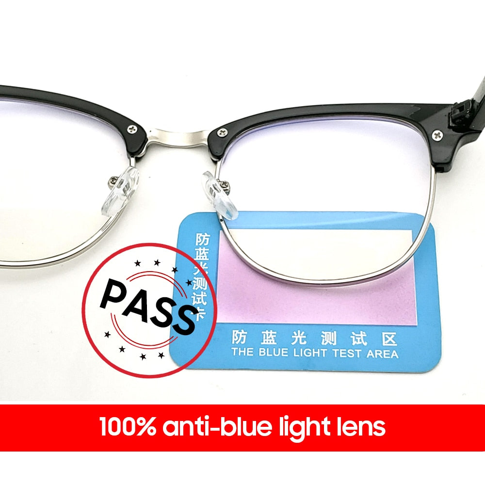 VIVIBEE Classic Semi Rimless Anti Blue Light Blocking Glasses