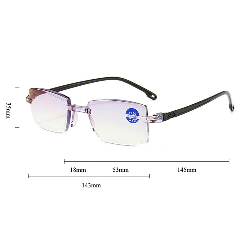 High Quality Half-frame Diopter Glasses Business Male Presbyopic Eyeglasses