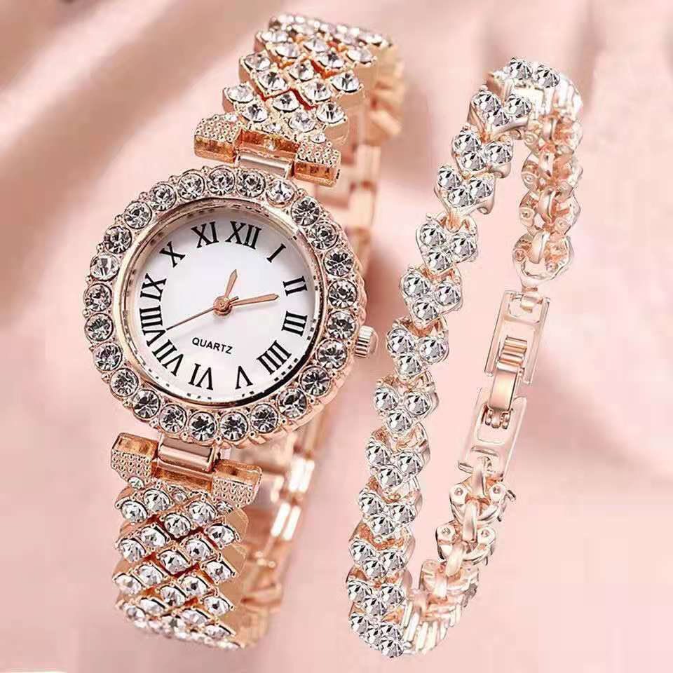 Luxury steel belt Love Steel belt Rhinestone Quartz Wrist Watch