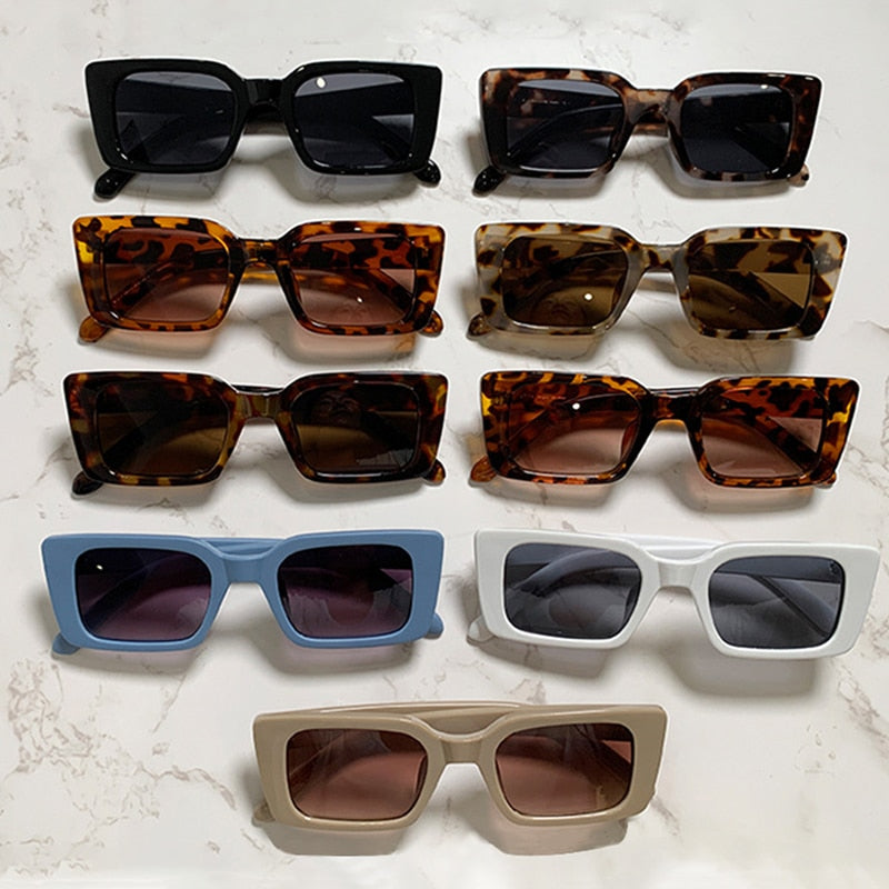 Retro Leopard Shades UV400 Trending Square Sun Glasses