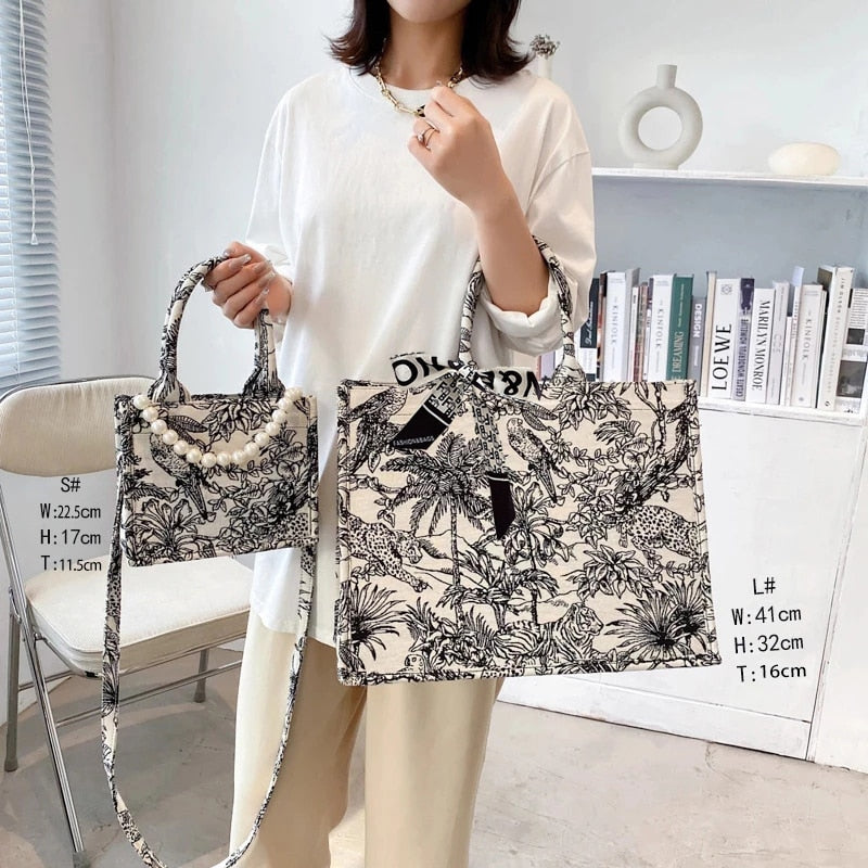JIOMAY Luxury Designer Handbag Brand Top Handle Bags for Women Jacquard Embroidery Shopper Beach Bag Shoulder Tote Bag Wholesale