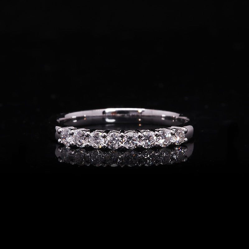 AEAW 14k White Gold 0.25ctw 2mm DF Round Cut Diamond Band Ring
