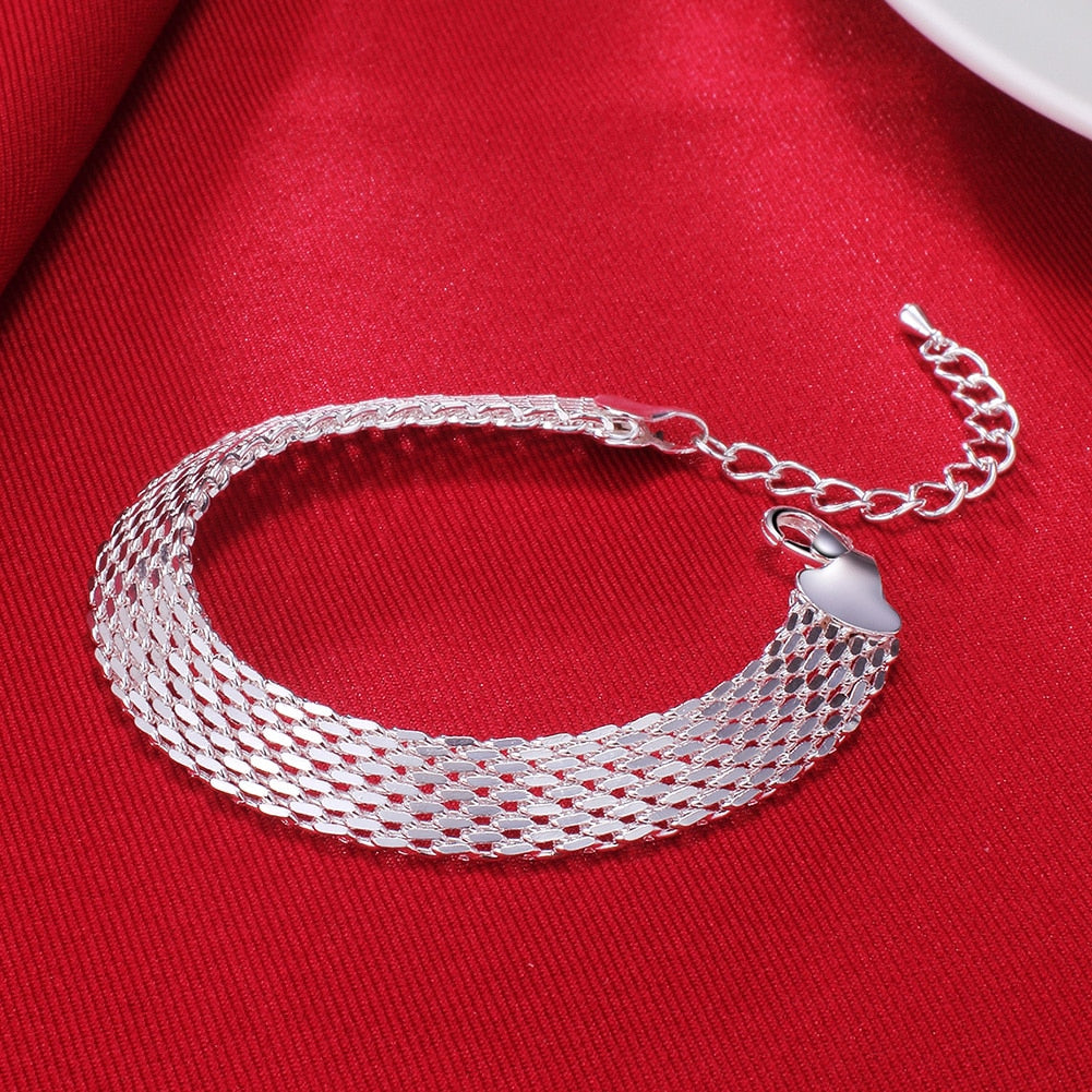 New 925 sterling silve rweaving chain Bracelet