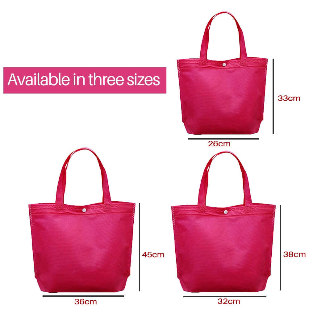 Reusable Foldable Button Durable Non-Woven Tote Shopping Bag