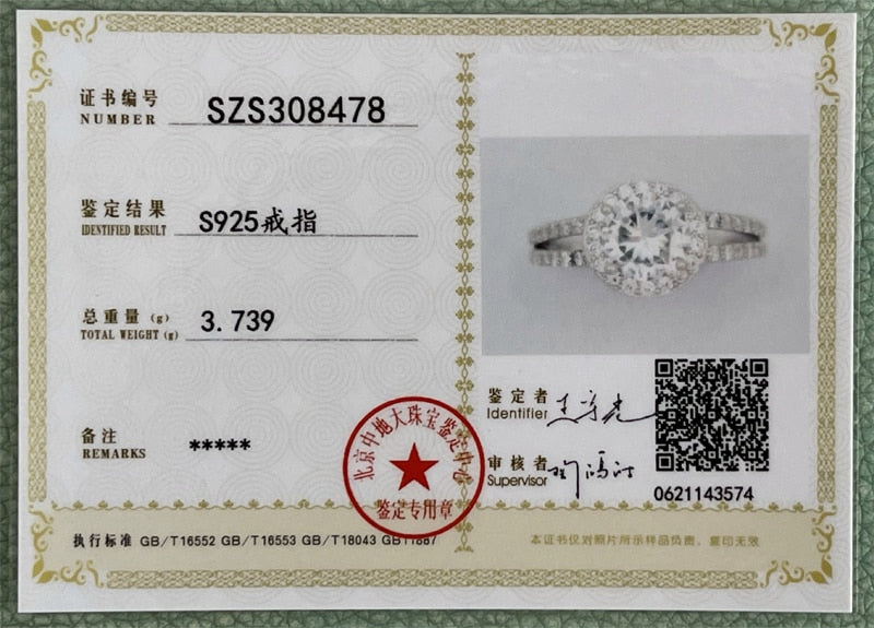 Original Certified Tibetan Silver Cubic Zirconia Ring