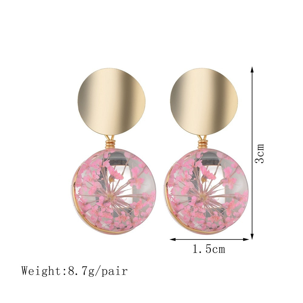 Big Black Flower Hanging Earrings For Women Exaggerated Rock Personality