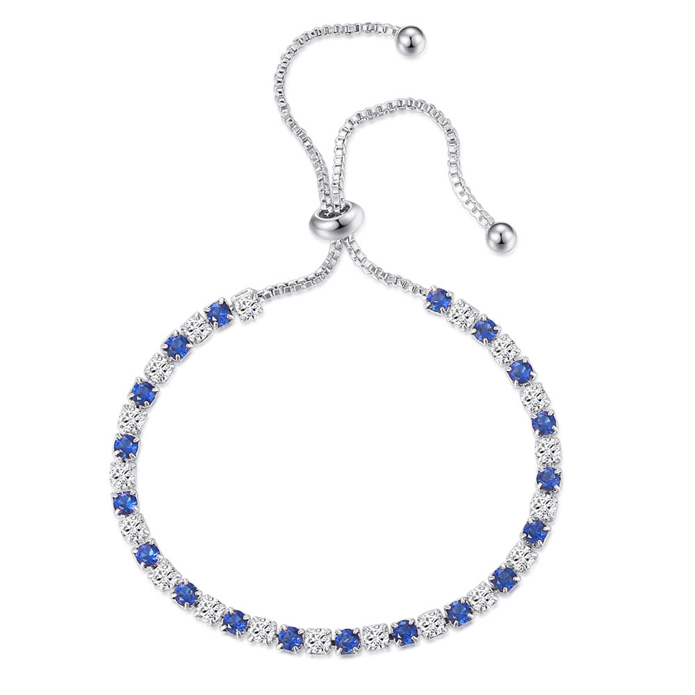 ZHOUYANG Simple Blue Round Zircon Bracelet