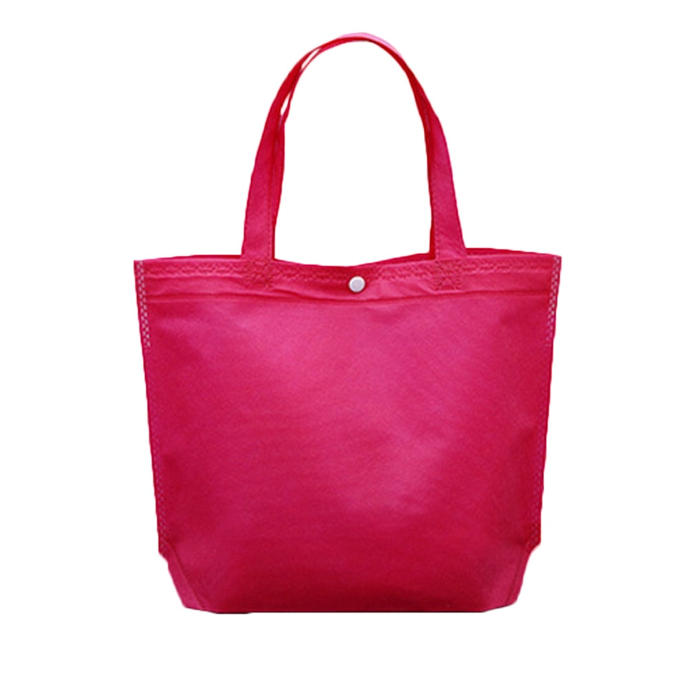 Reusable Foldable Button Durable Non-Woven Tote Shopping Bag