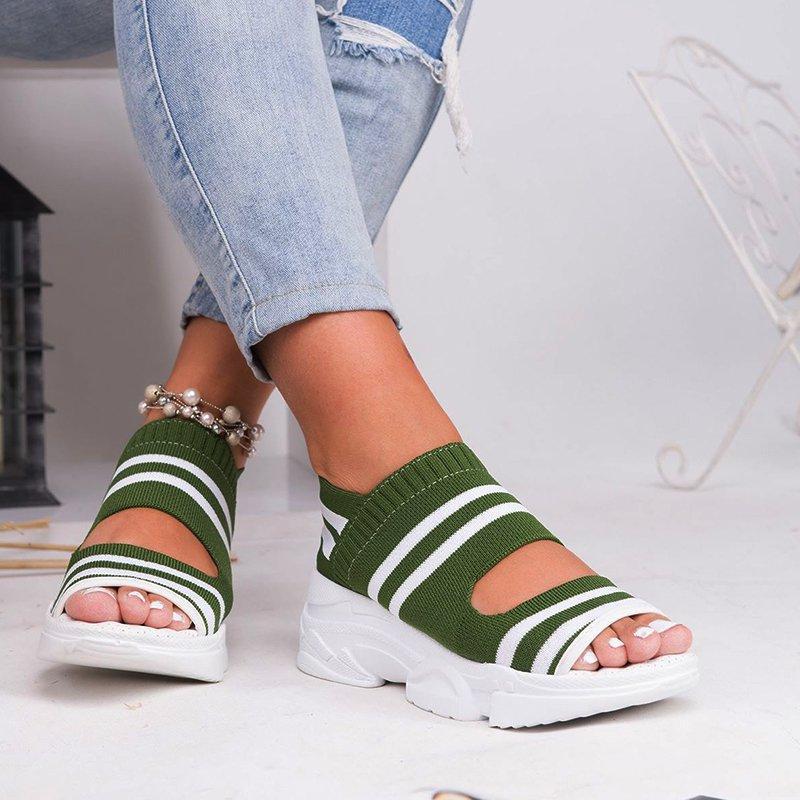 Slip On Peep Toe casual Women Sandals