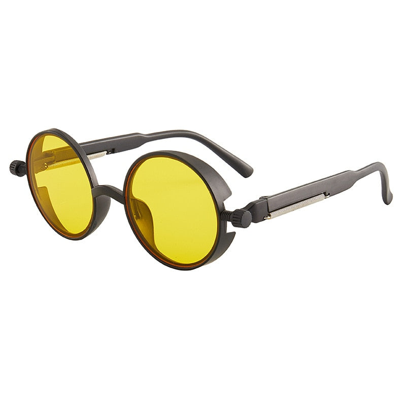 Luxury Classic Gothic Steampunk Round Sunglasses