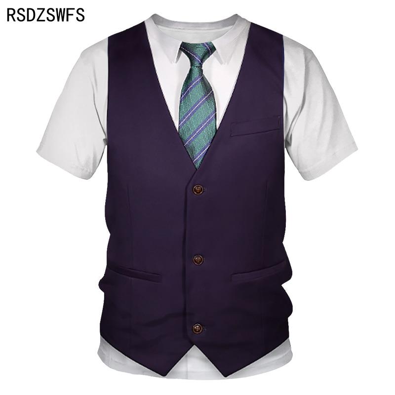 Two Piece 3D T-Shirt Digital Printed Men's Tops Tees