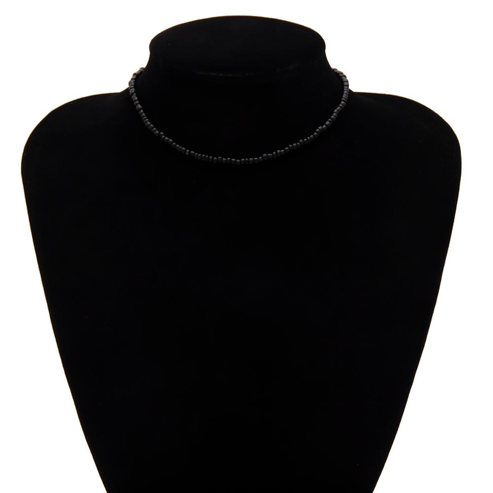 SHIXIN Separable 2 Layered White/Black Beads Necklaces