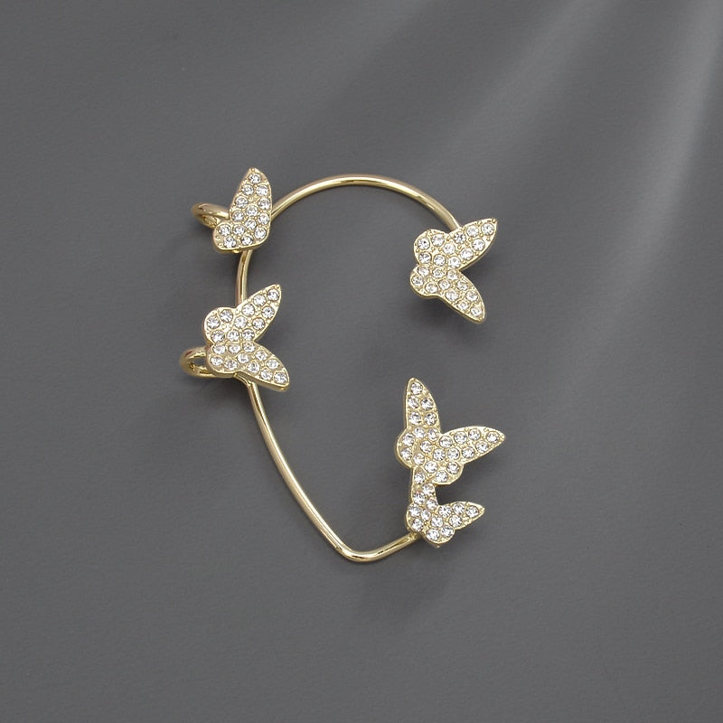 Luxury Shiny Crystal Rhinestone Long Tassel Ear Cuff Earing