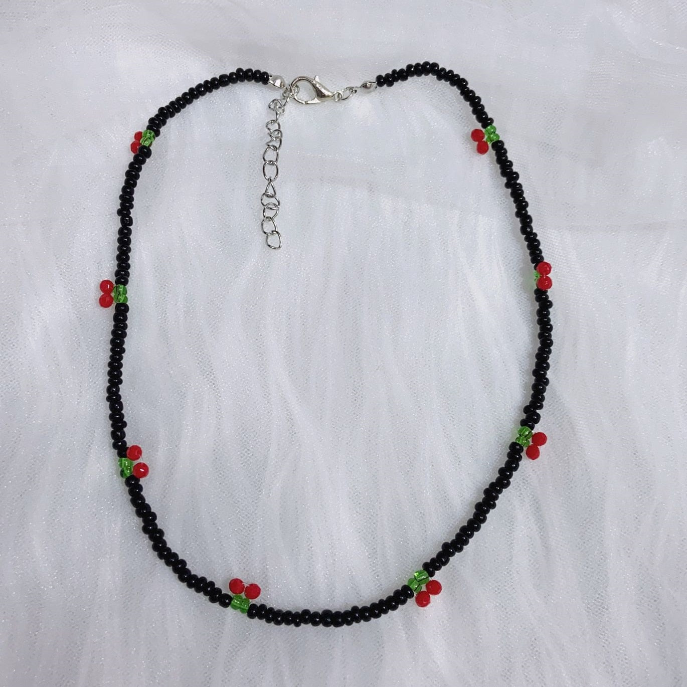 Donarsei Bohemia Beaded Red Cherry Necklace