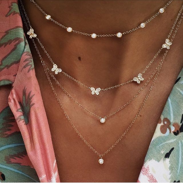 New Fashion Gold Crystal Stars Pendant Necklace