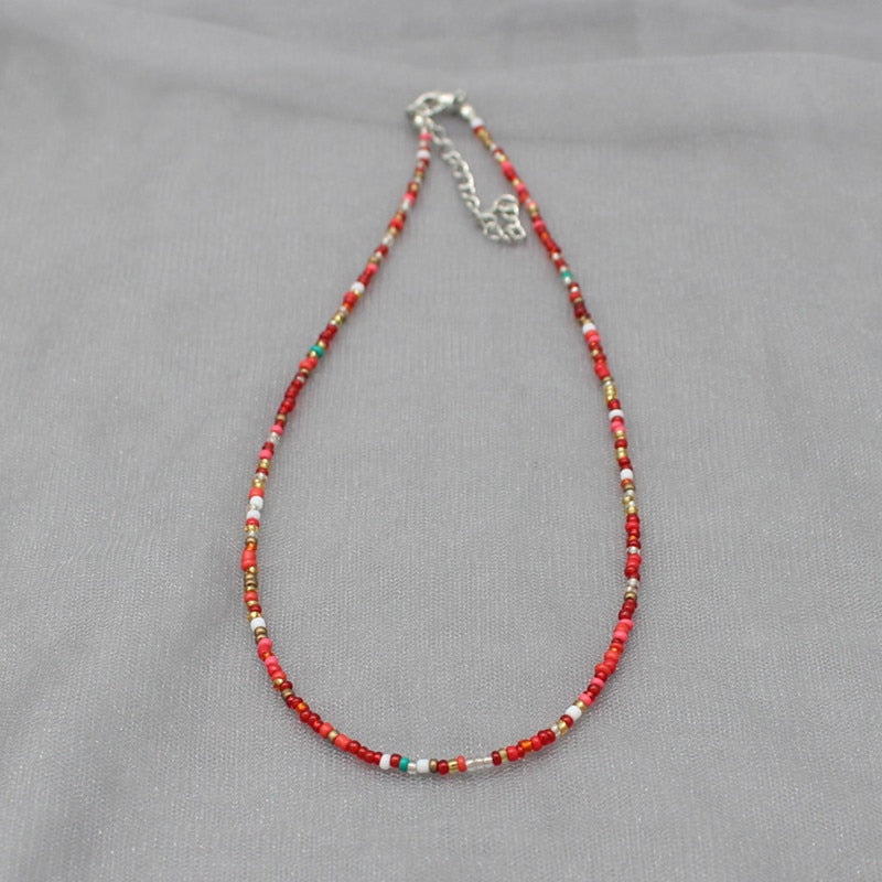Simple Colorful Seed Beads Strand Choker Necklace