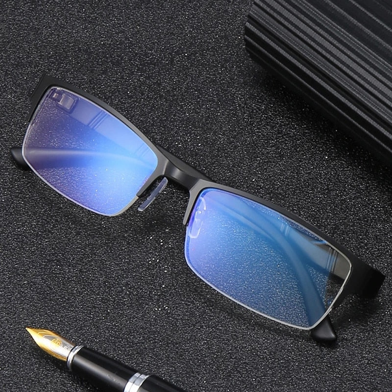 High Quality Half-frame Diopter Glasses Business Male Presbyopic Eyeglasses
