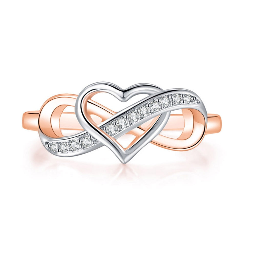 Couple Infinity Love Rings For Women Double Color Dainty