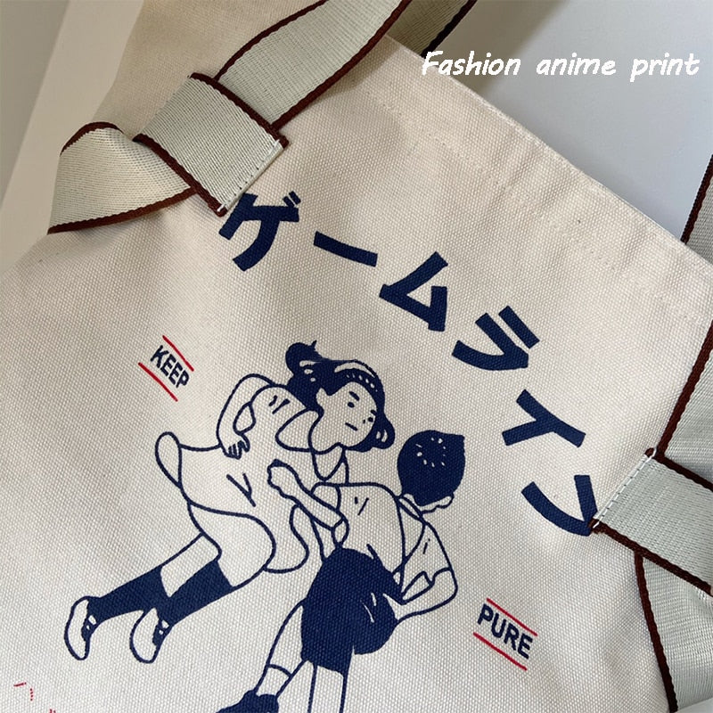 Japanese Style Retro Canvas Tote Bag