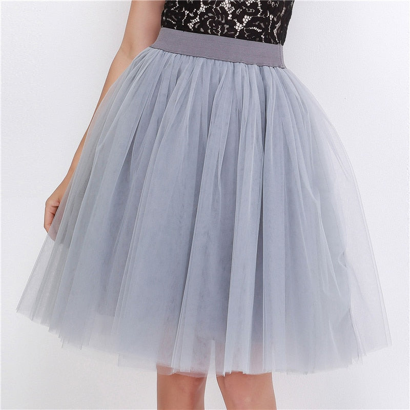 Quality 5 Layers Fashion Tulle Pleated TUTU Skirt