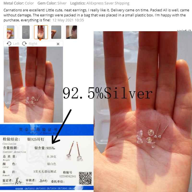 La Monada Zircon Studs 925 Sterling Silver Earrings