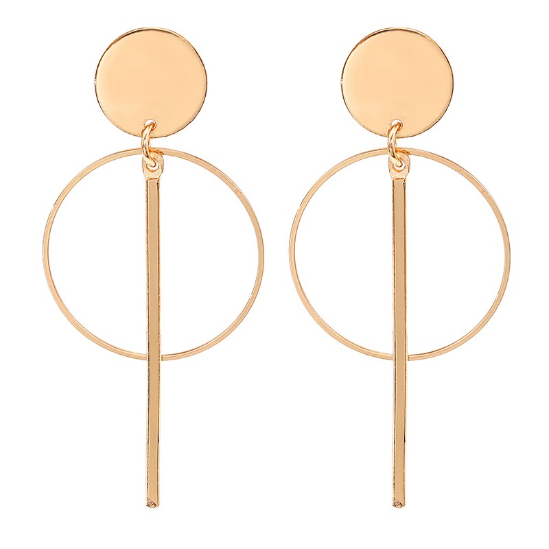 Korean Long Statement Geometric Triangle Tassel Dangle Drop Earrings