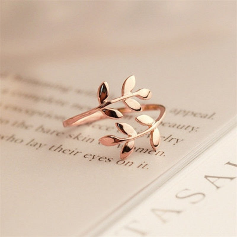 Open Leaf Rings Girls Multi Color Adjustable Size Knuckle Ring