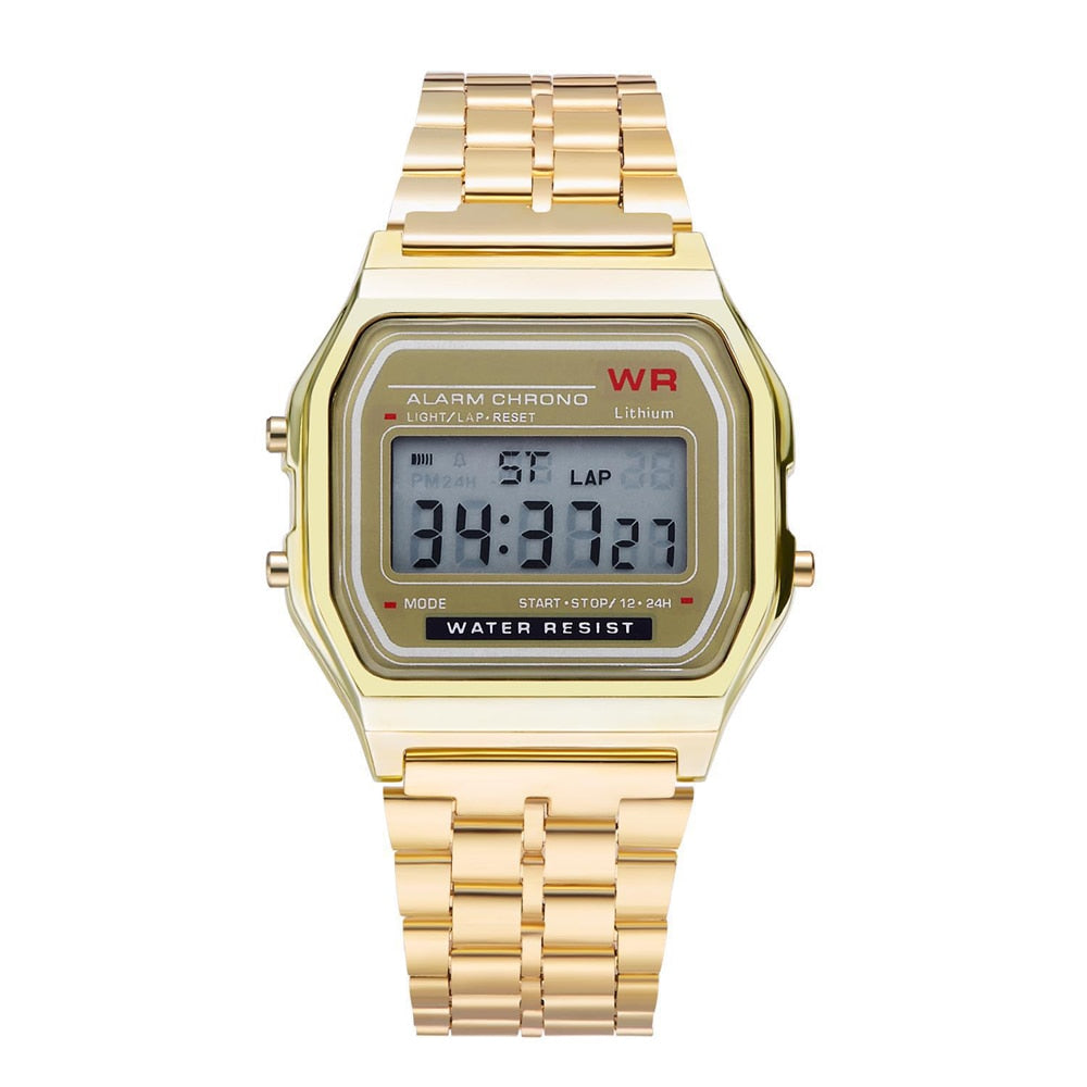 Rose Gold Silver Watches Men Women Electronic Digital Display Retro Style