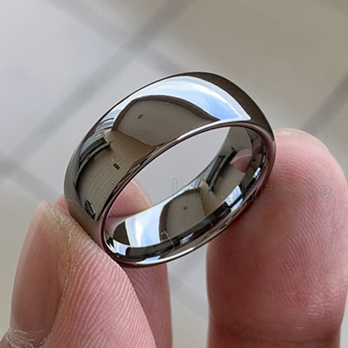 High Quality Tungsten Carbide Domed Band Polished Shiny Comfort Fit 8/6/4/2mm Ring